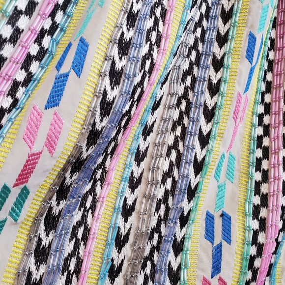 Parker Gorgeous Sequin Hand Beaded Mini Skirt Size 4 - Picture 4 of 11